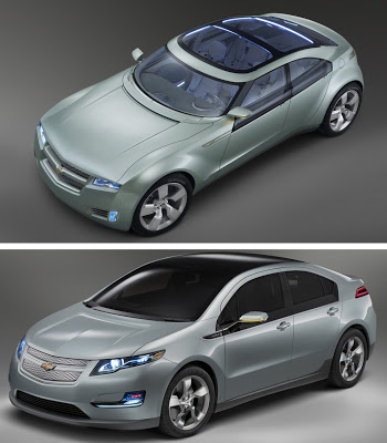 Chevrolet Volt Production Version vs Concept