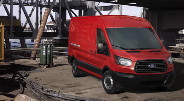 2015 Ford Transit van red