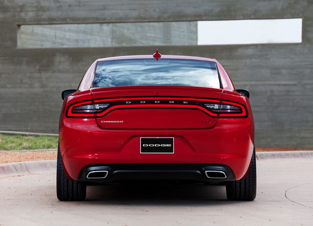 2015 Dodge charger red rear