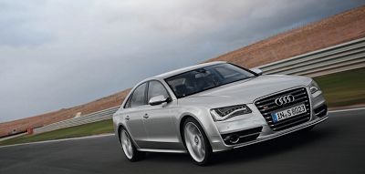 2013 Audi S8 silver race track