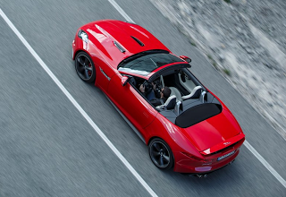 2013 Jaguar F-Type V8S red aerial view
