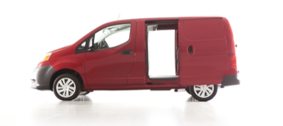 2013 Nissan NV200 red sliding doors open