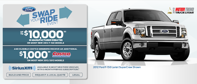 2012 Ford F-150 incentives in Canada