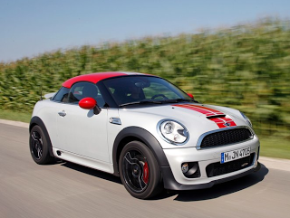 2012 Mini Coupe White Red Stripes