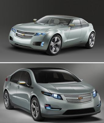 Chevrolet Volt Production Version vs Concept