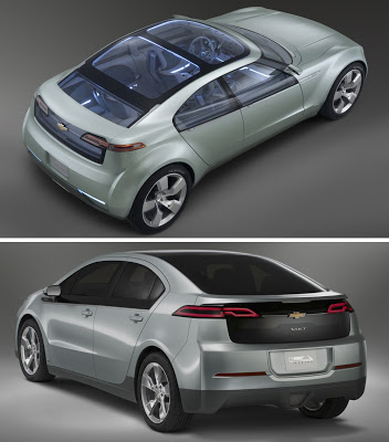 Chevrolet Volt Production Version vs Concept