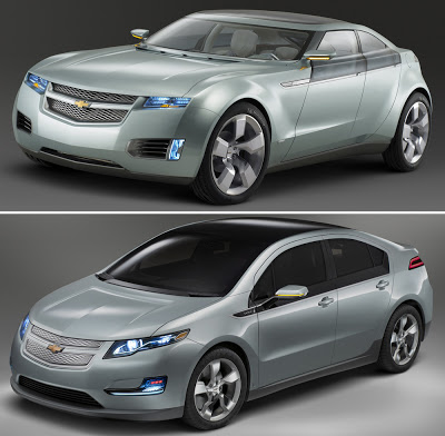 Chevrolet Volt Production Version vs Concept