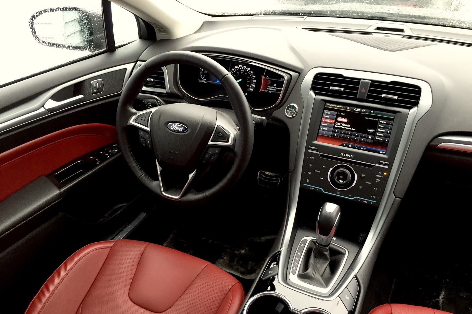 2015 FORD FUSION Titanium brick red interior