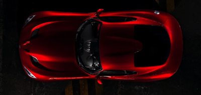 2013 SRT Viper GTS red from above aerial view