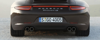 2013 Porsche 911 Carrera 4S Coupe Brown Rear View