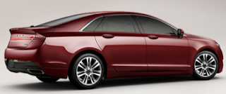 2013 Lincoln MKZ rear three quarter ruby red