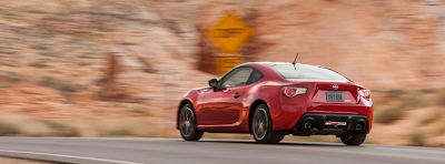 2013 Scion FR-S red rear angle